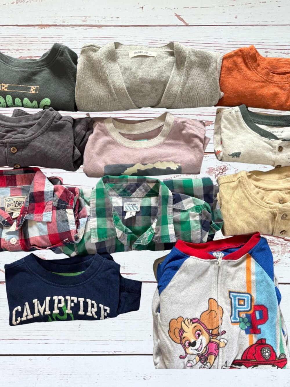 Boys 5T Shirt Bundle | Plaid Button-Ups, Graphic Tees & Long Sleeve Tops Lot of